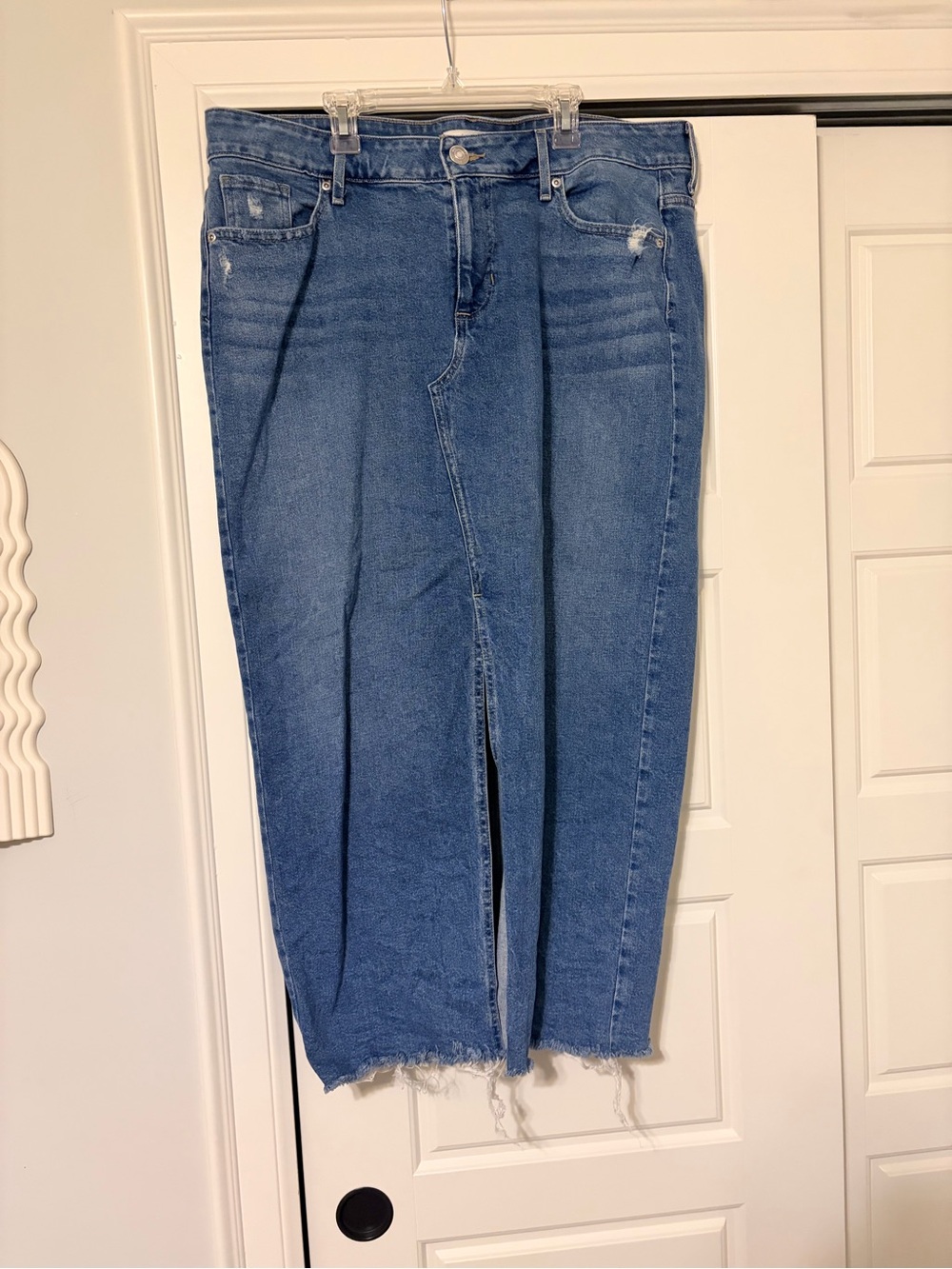 Classic High-Waist Blue Denim Jeans Skirt for Women 14W
